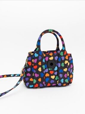New Bimba Y Lola Black Multi Color Heart Mini Bag